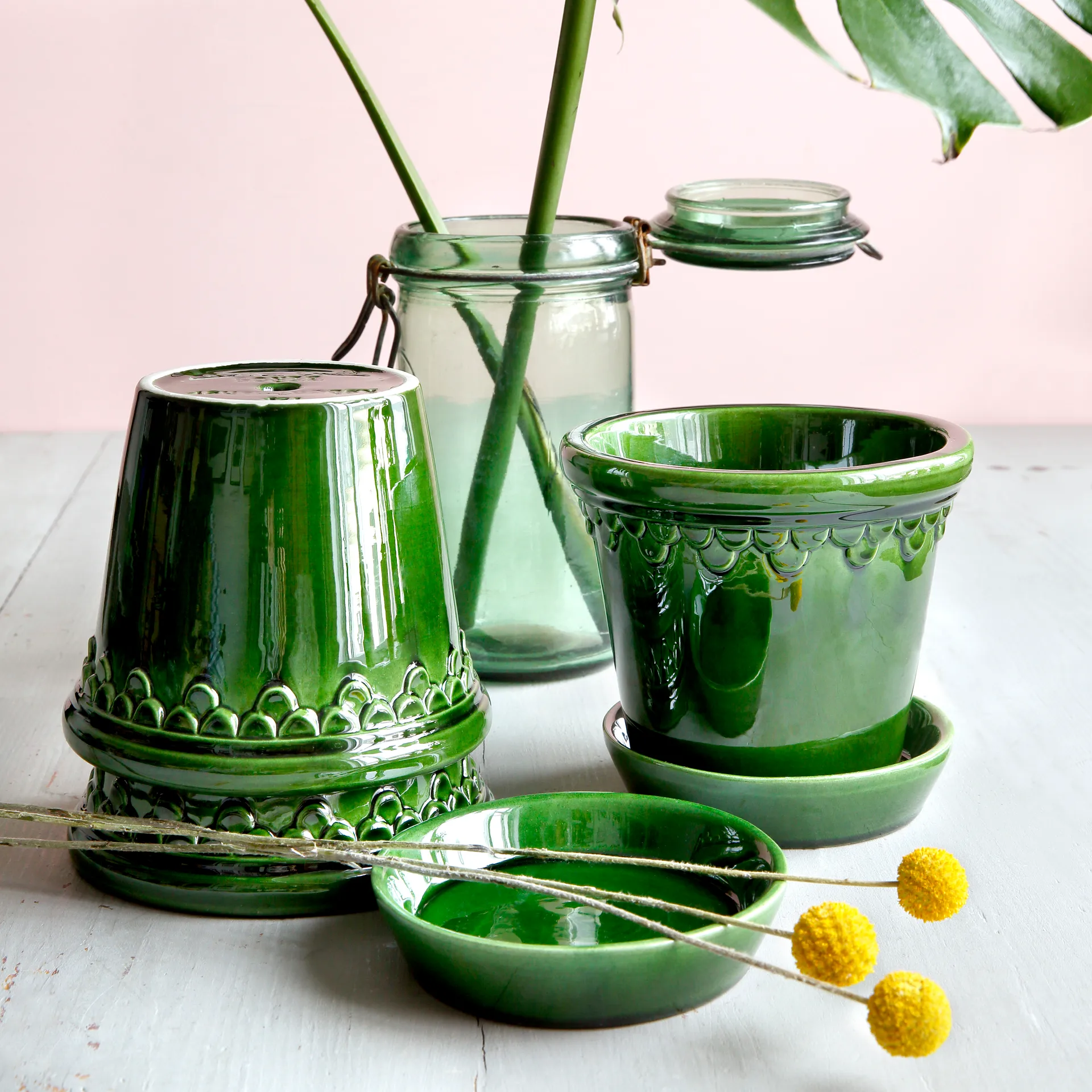 Maceta esmaltada Københavner, Verde, Ø18 cm Bergs Potter