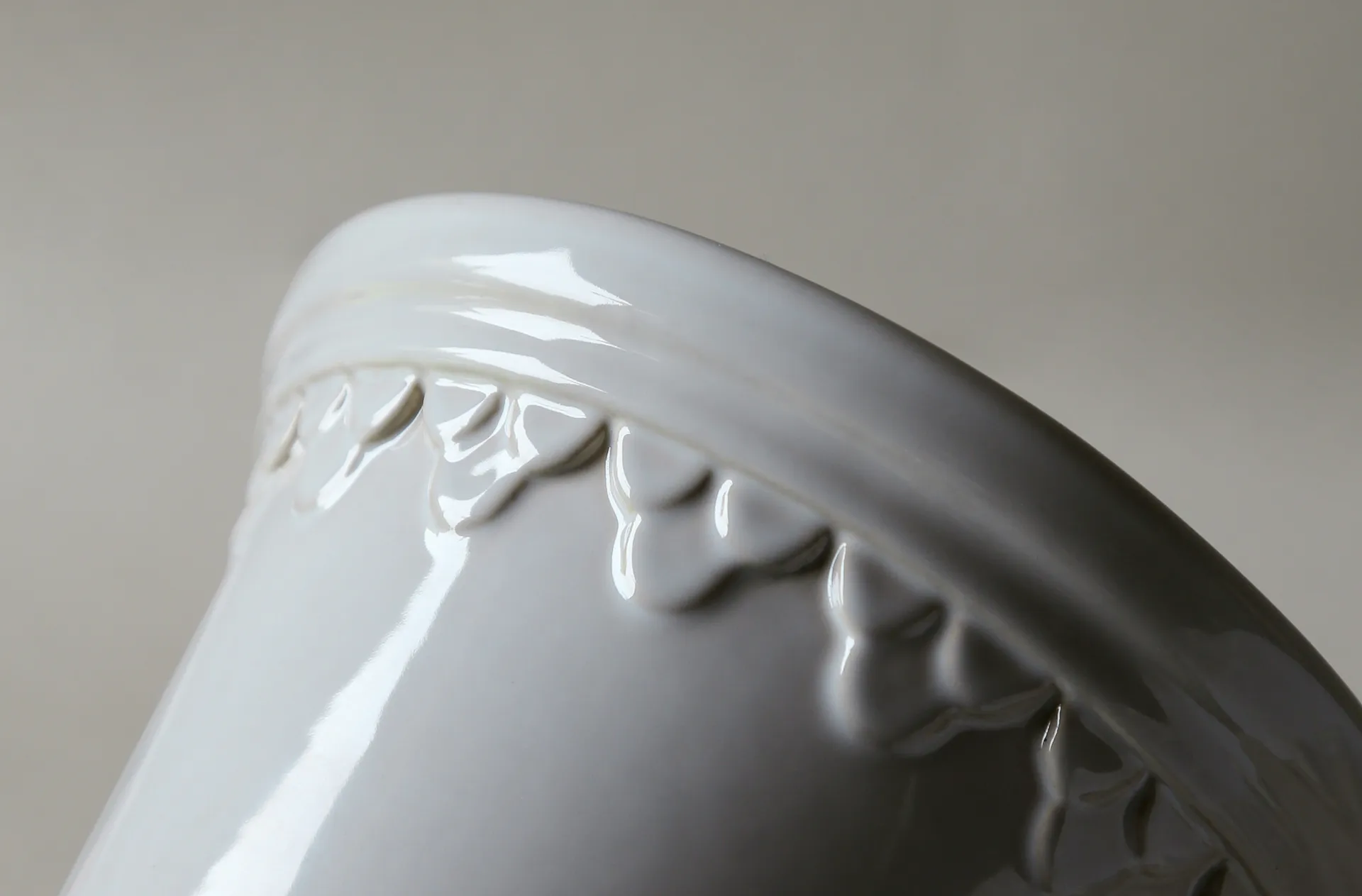 Maceta esmaltada Köpenhamn, Mineral White (blanco), Ø25 cm Bergs Potter