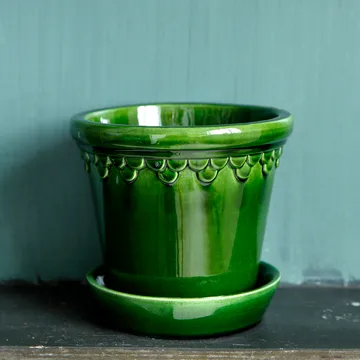 Maceta esmaltada Köpenhamn - Verde, Ø16 cm - Bergs Potter