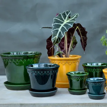 Maceta esmaltada Köpenhamn - Verde, Ø25 cm - Bergs Potter
