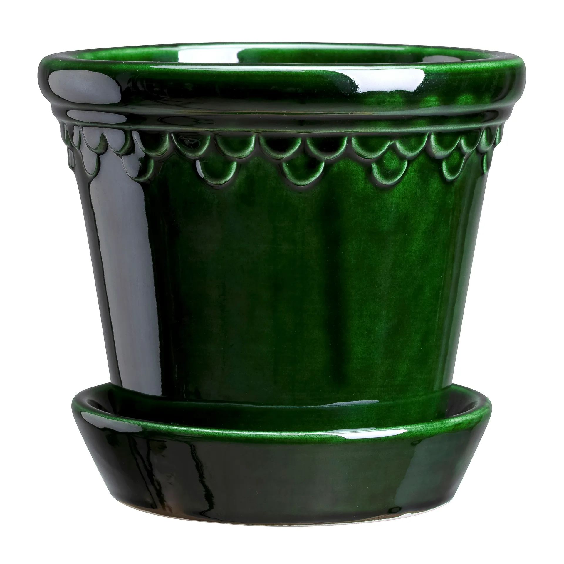 Maceta esmaltada Köpenhamn, Verde, Ø25 cm Bergs Potter