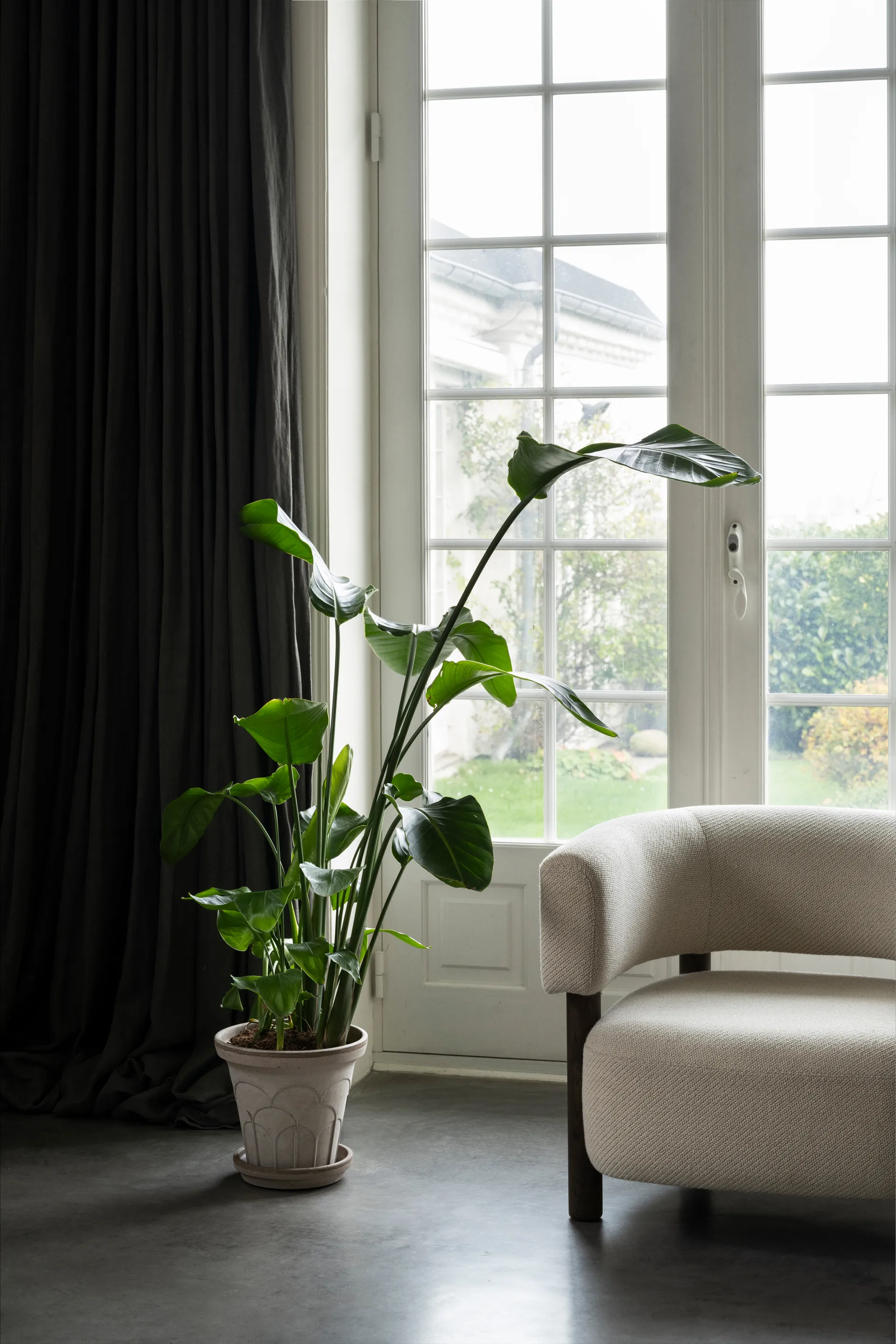 Maceta Fleur con plato, 2 piezas, Gris, Ø25 cm Bergs Potter