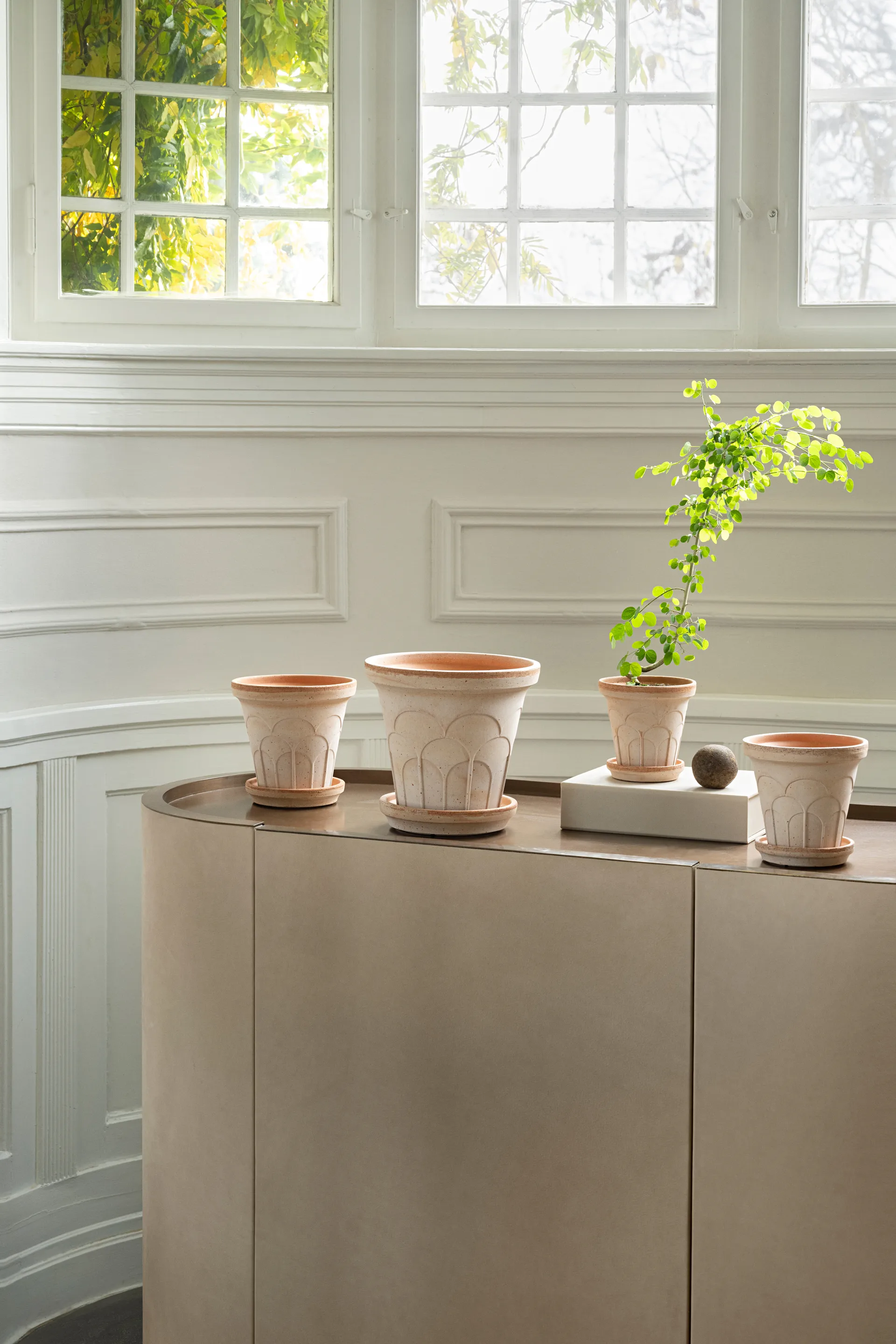 Maceta Fleur con plato, 2 piezas, Rosa, Ø21 cm Bergs Potter