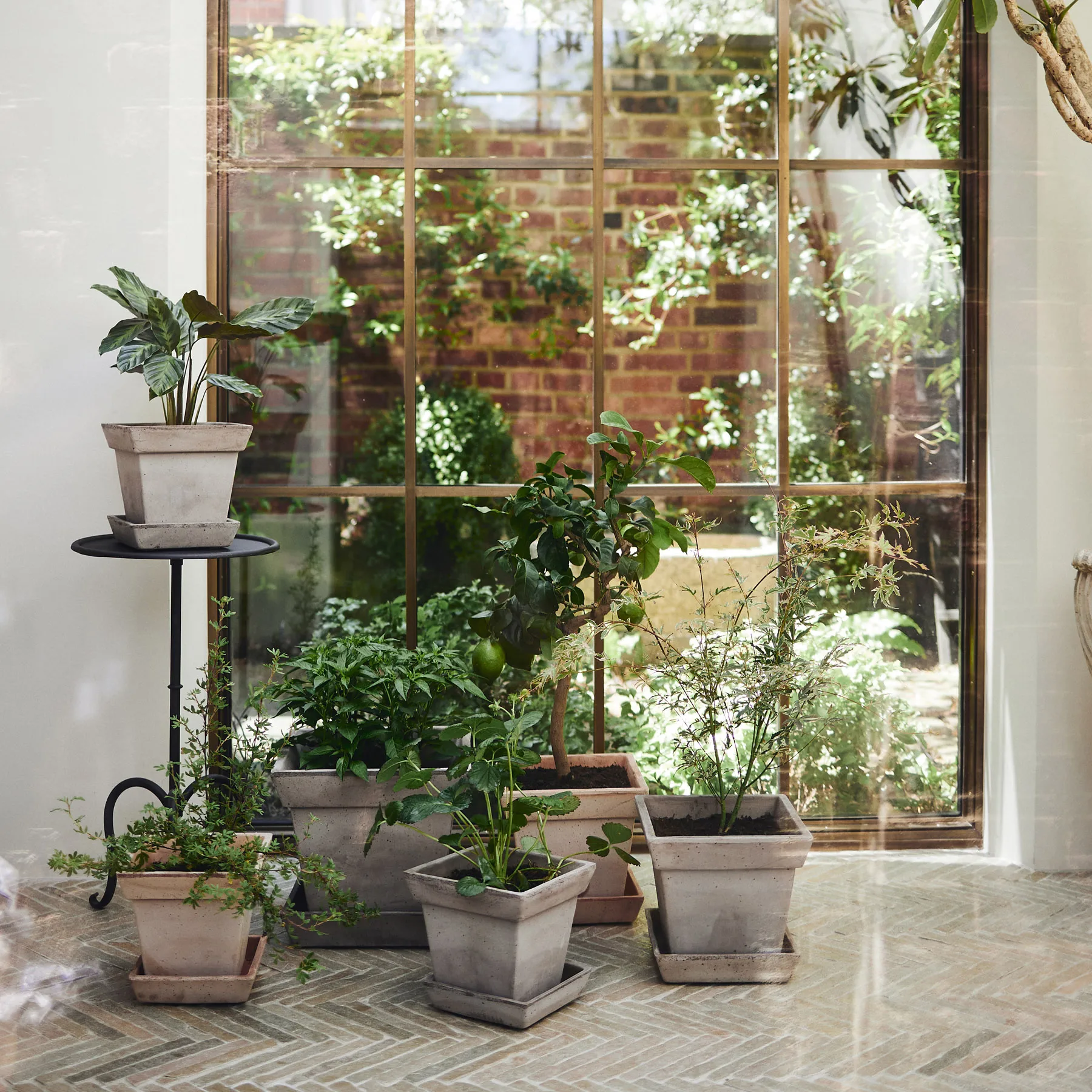 Maceta Gaia raw, Grey, Ø25 cm Bergs Potter