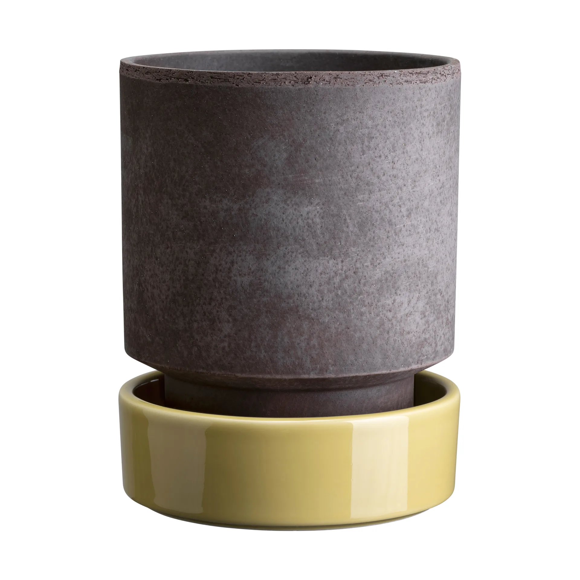 Maceta Hoff, Ø14 cm, Raw Grey-Pale Yellow Bergs Potter