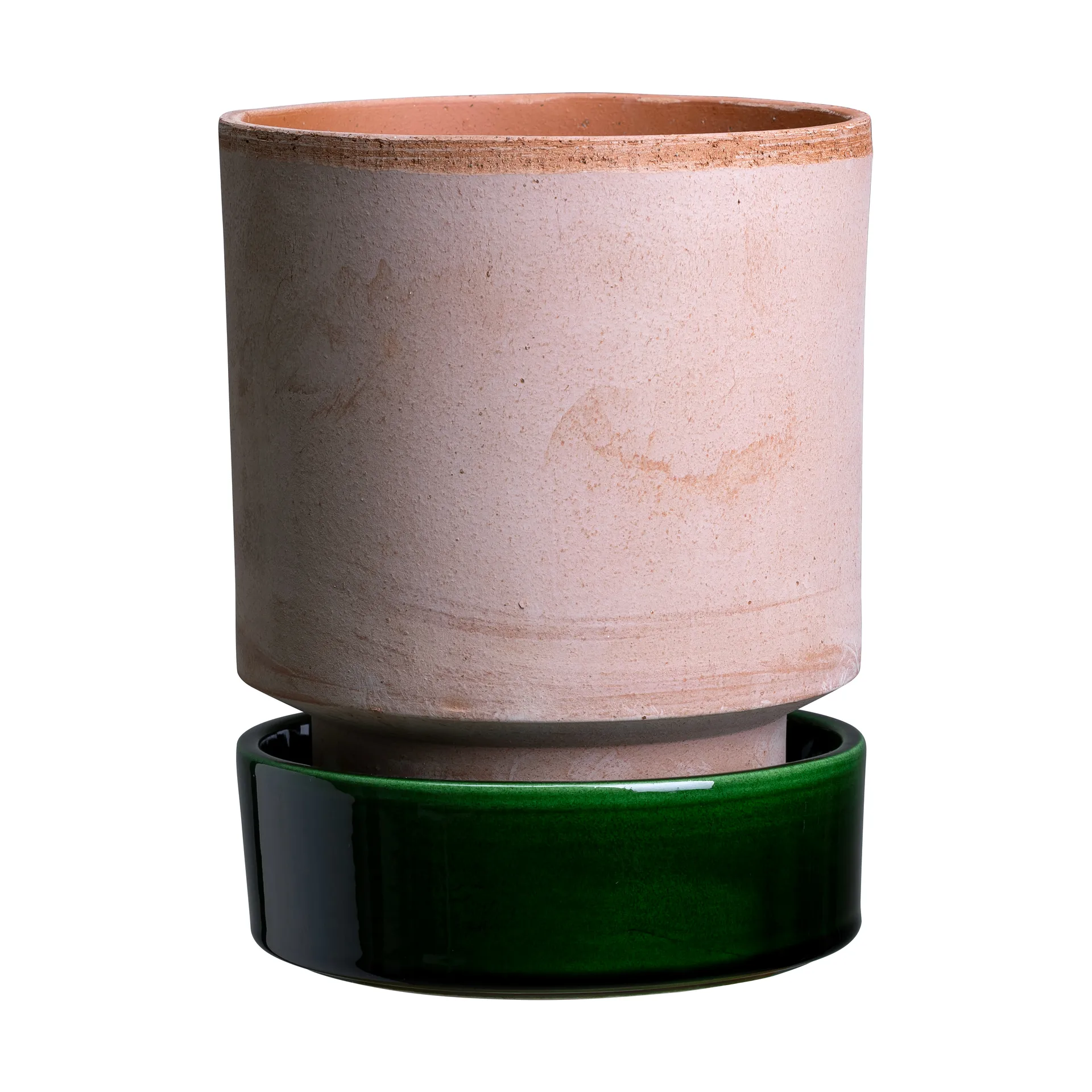 Maceta Hoff, Ø14 cm, Raw Rosa-Emerald Green Bergs Potter