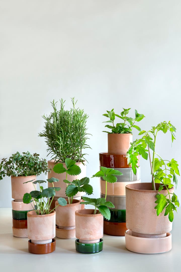 Maceta Hoff, Ø14 cm, Raw Rosa-Emerald Green Bergs Potter