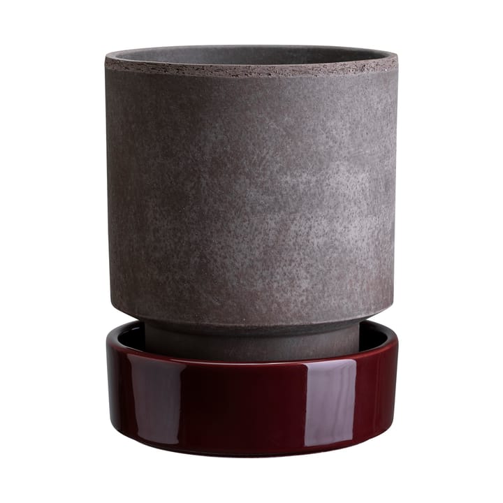 Maceta Hoff - Ø16 cm, Raw Grey-Deep Burgundy - Bergs Potter