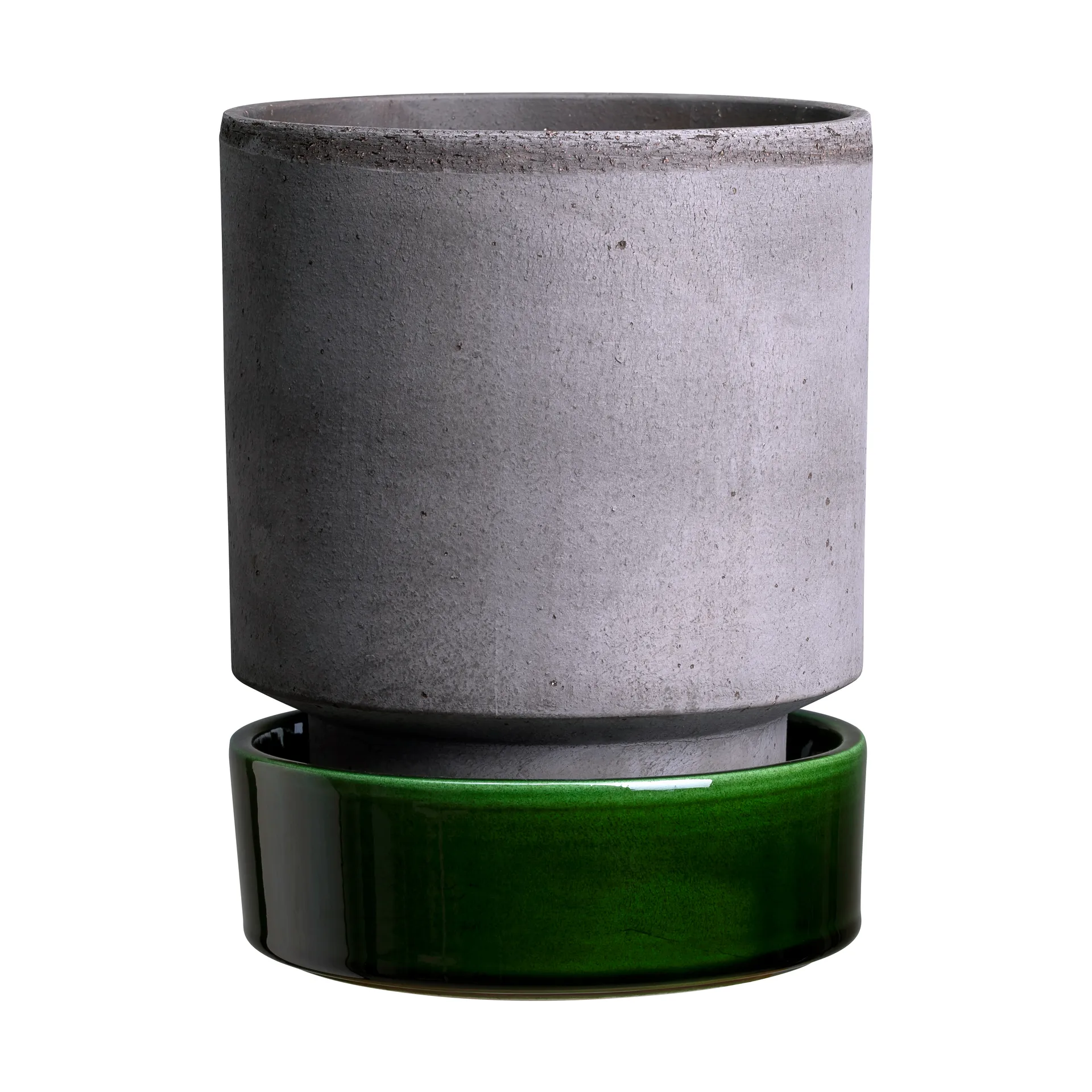 Maceta Hoff, Ø18 cm, Raw Grey-Emerald Green Bergs Potter
