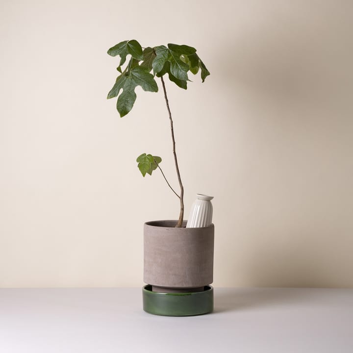 Maceta Hoff, Ø18 cm, Raw Grey-Emerald Green Bergs Potter