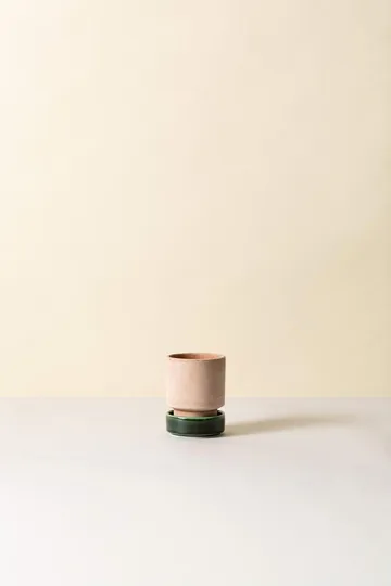 Maceta Hoff, pack de 2 - Ø8 cm, Rosa crudo-Verde esmeralda - Bergs Potter