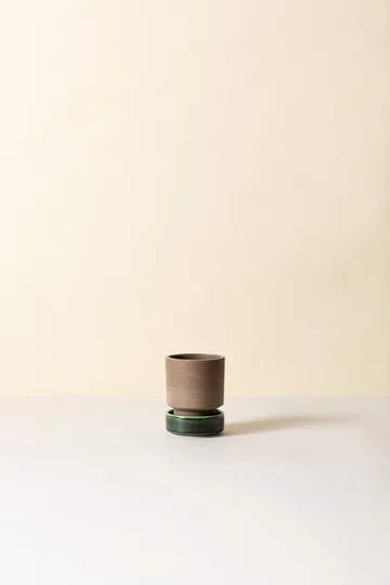 Maceta Hoff, pack de 2 - Ø8 cm, Rosa crudo-Verde esmeralda - Bergs Potter