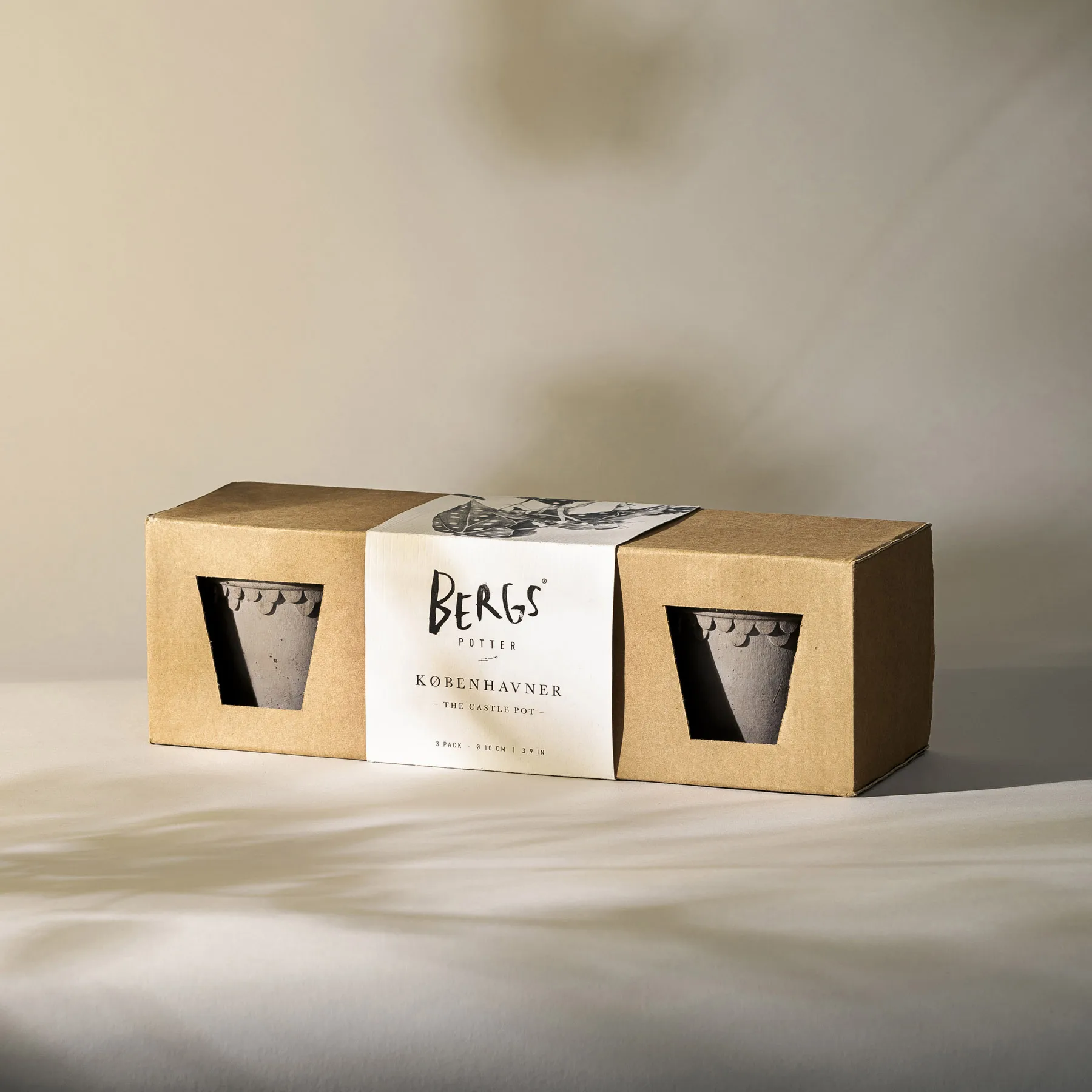 Maceta Københavner Ø10 cm 3-pack, Grey Bergs Potter