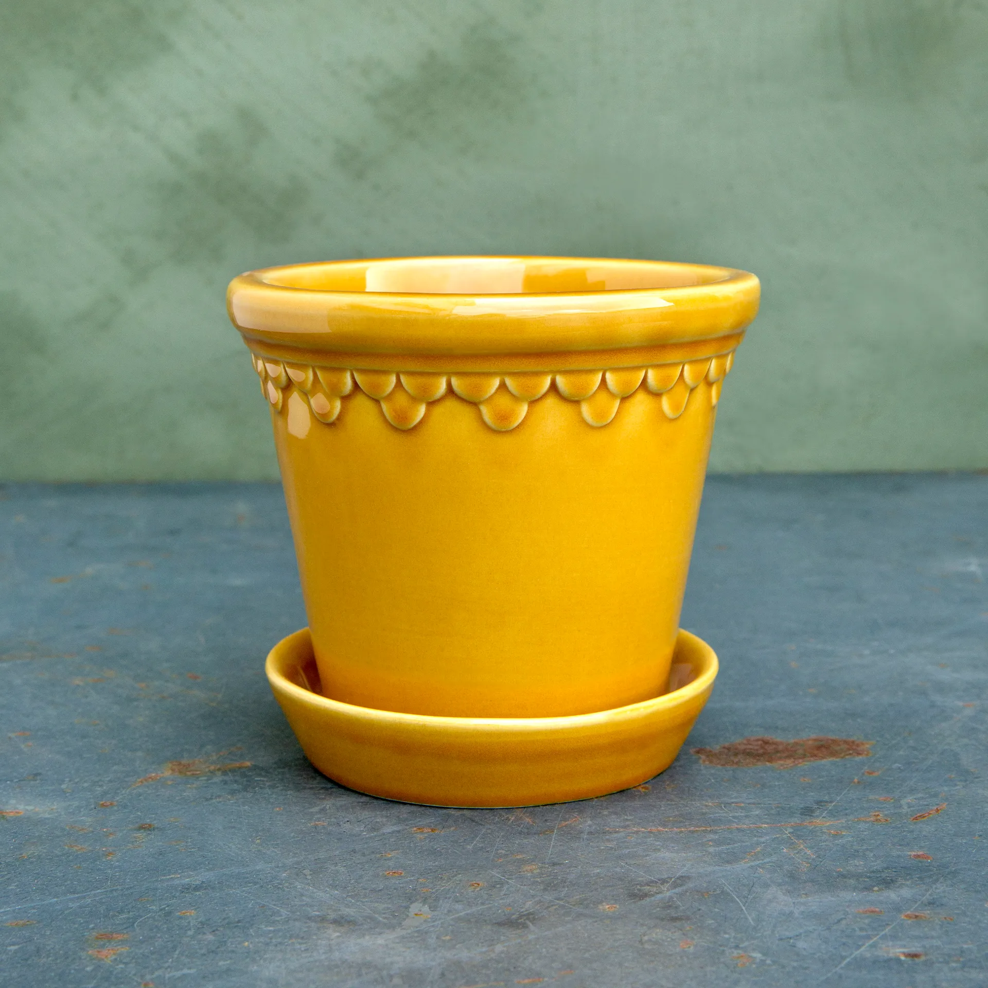 Maceta Københavner esmaltada Ø16 cm, amarillo Bergs Potter
