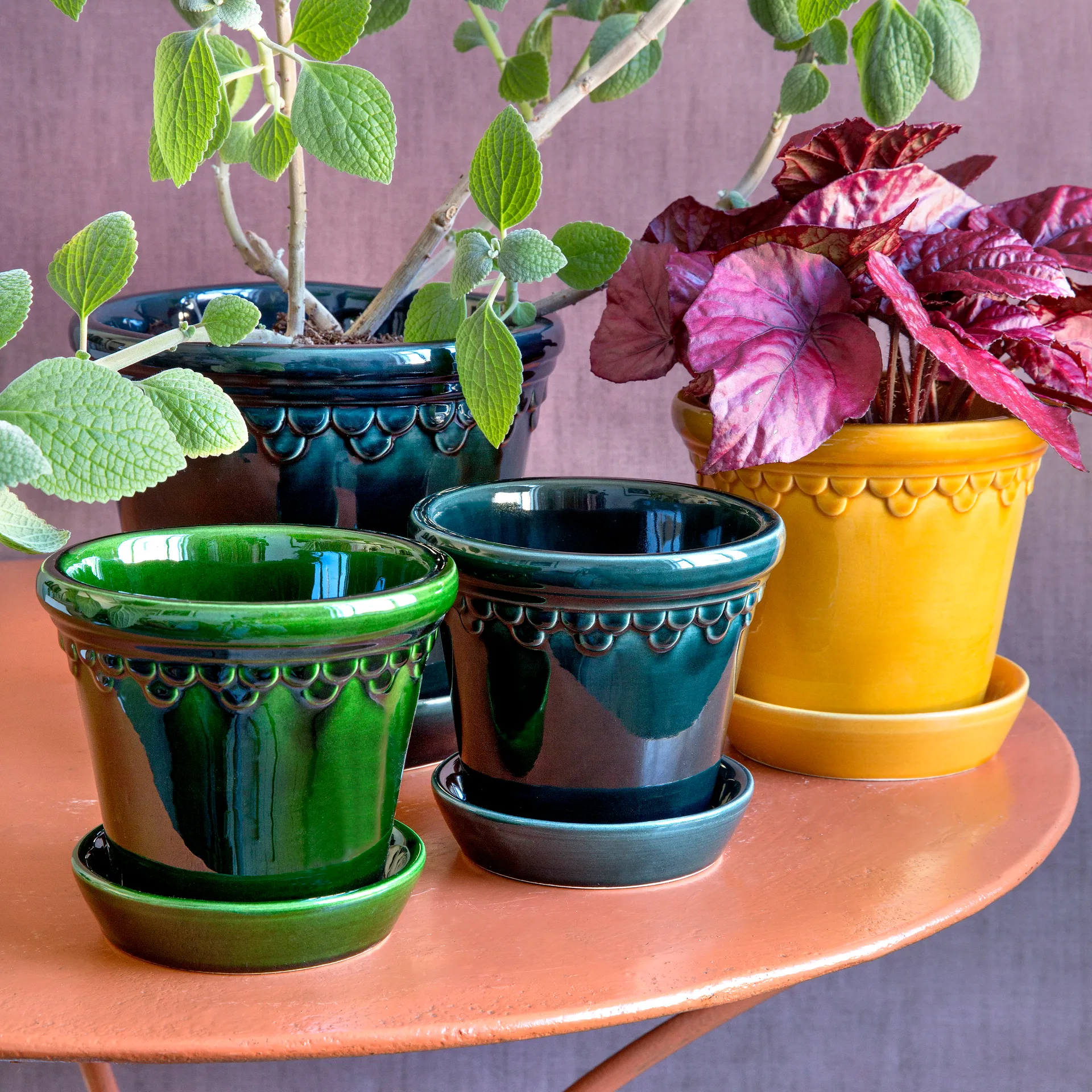 Maceta Københavner esmaltada Ø18 cm, amarillo Bergs Potter