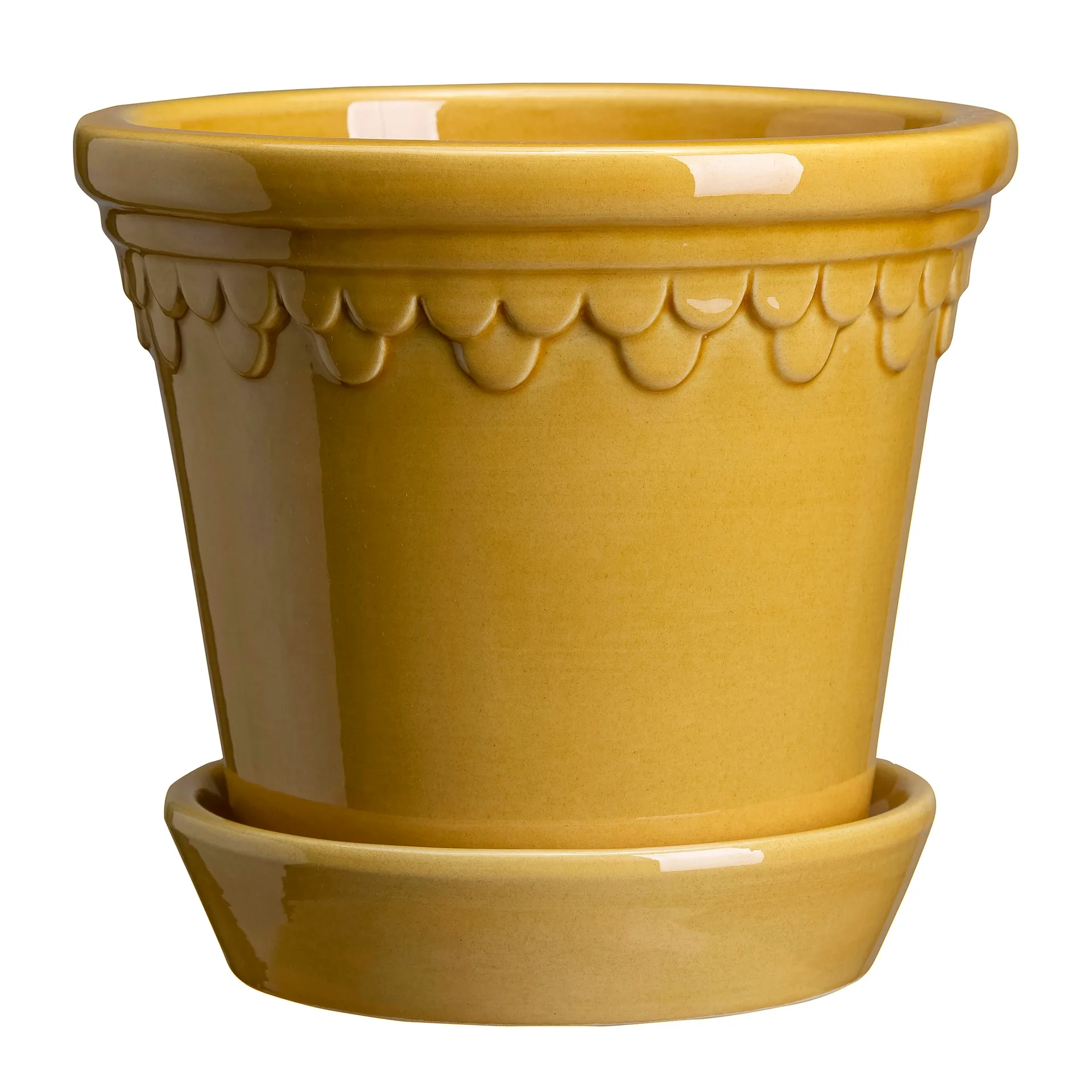 Maceta Københavner esmaltada Ø18 cm, amarillo Bergs Potter