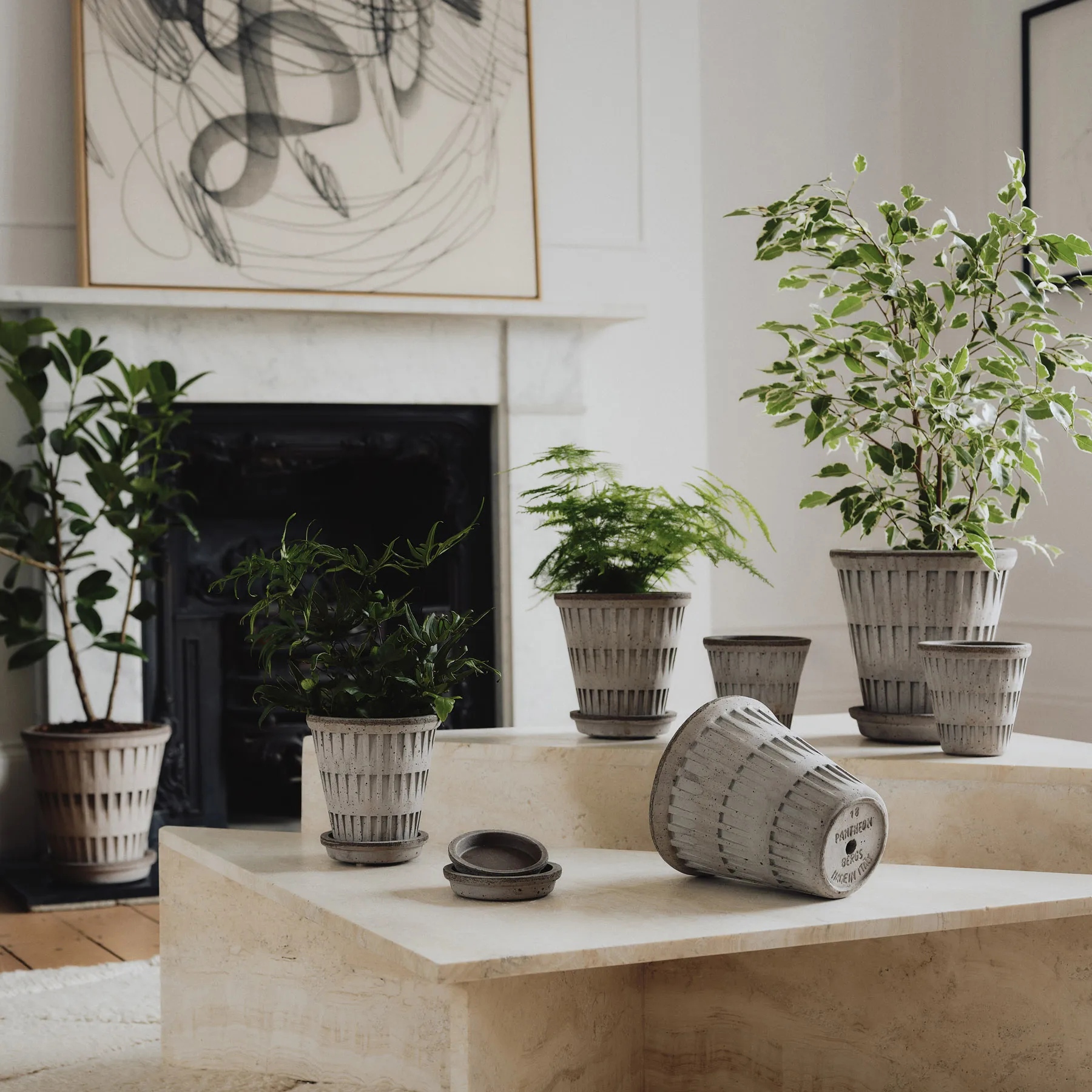 Maceta Pantheon raw, Grey, Ø14 cm Bergs Potter