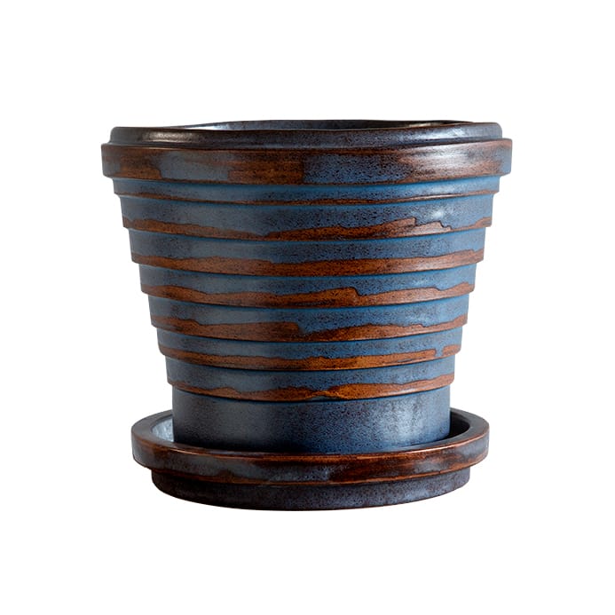 Maceta Planet Vintage Metalic Ø21 cm - Blue brown - Bergs Potter