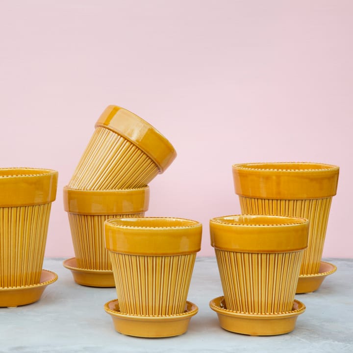 Maceta Simona esmaltada Ø14 cm, amarillo Bergs Potter