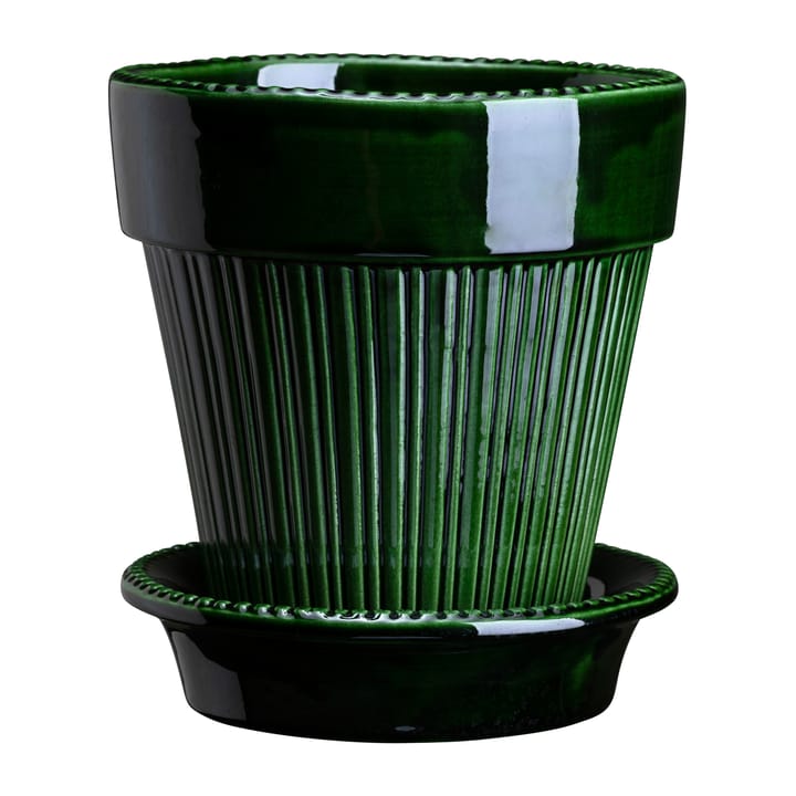 Maceta vidriada Simona Ø12 cm  Ø12 cm - Green - Bergs Potter