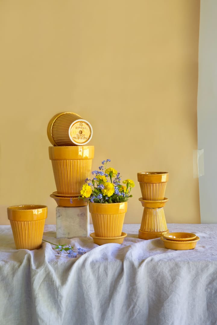 Maceta vidriada Simona Ø18 cm - Yellow - Bergs Potter