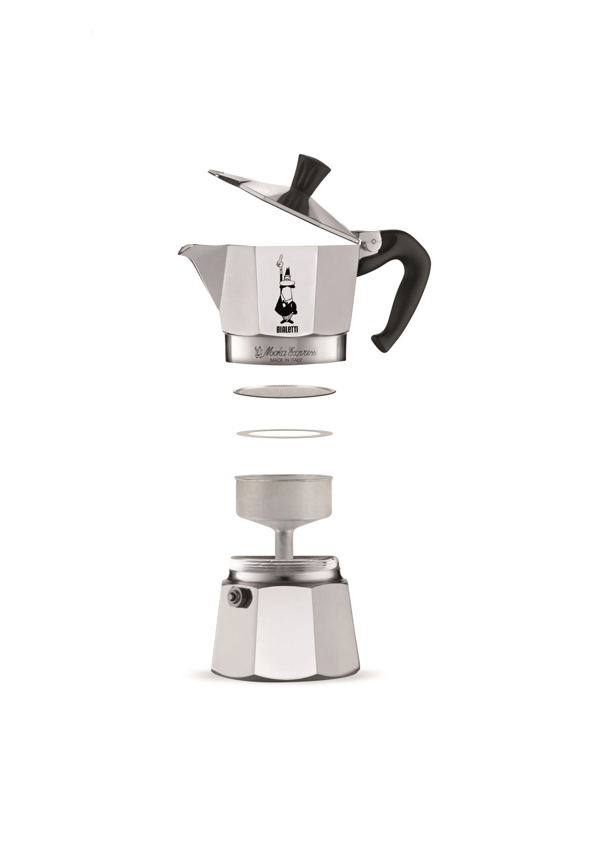 Cafetera Bialetti Moka 3 tazas, Plateado Bialetti