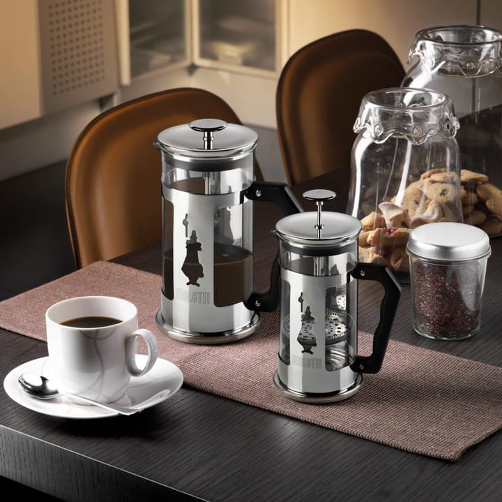 Cafetera de émbolo Preziosa 3 tazas, Plateado-negro Bialetti