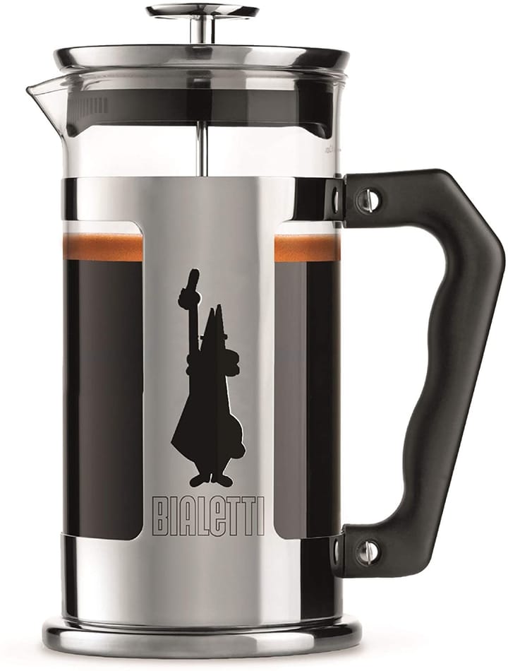 Cafetera de émbolo Preziosa 8 tazas, Plateado-negro Bialetti