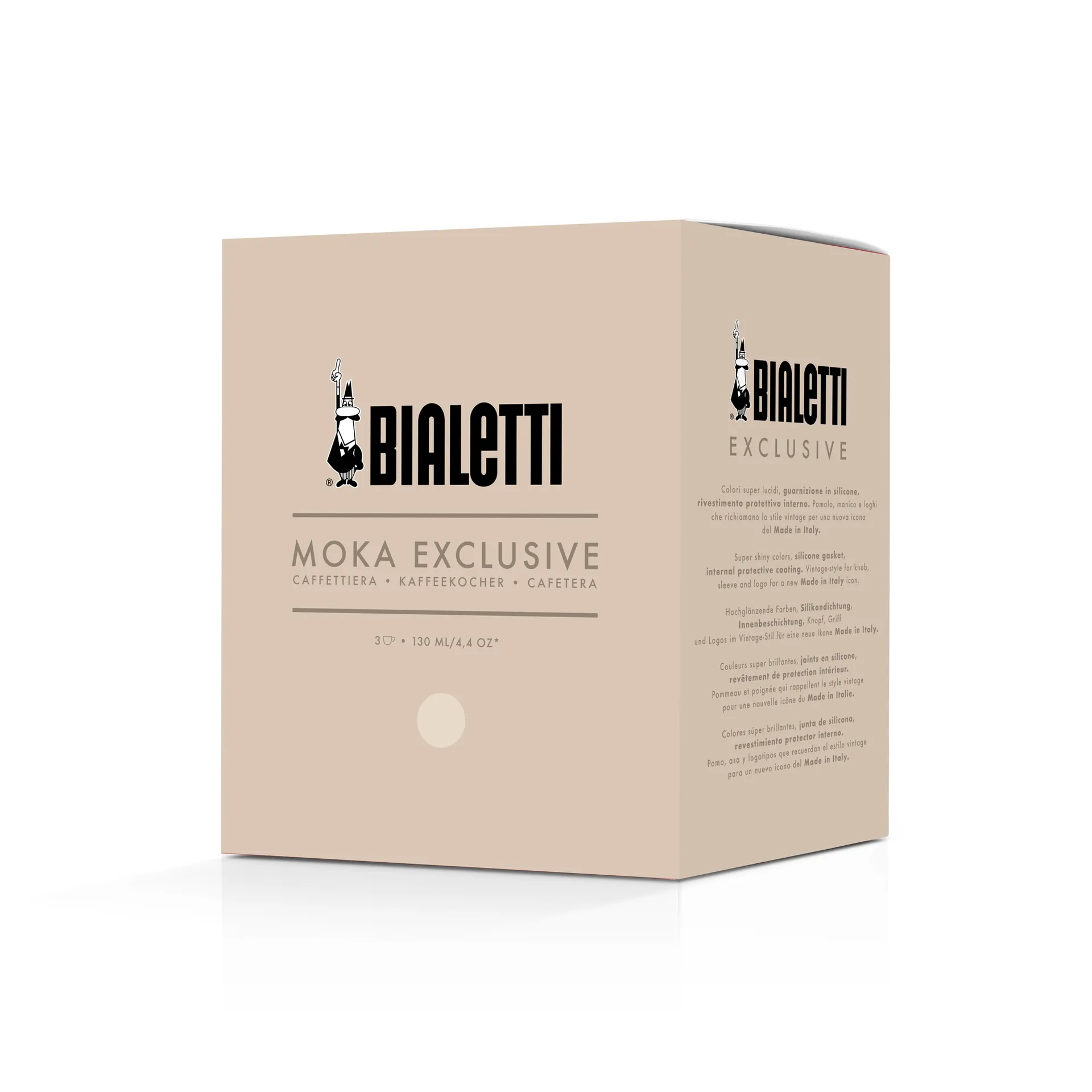 Cafetera italiana Bialetti exclusive, Crema, 3 tazas Bialetti