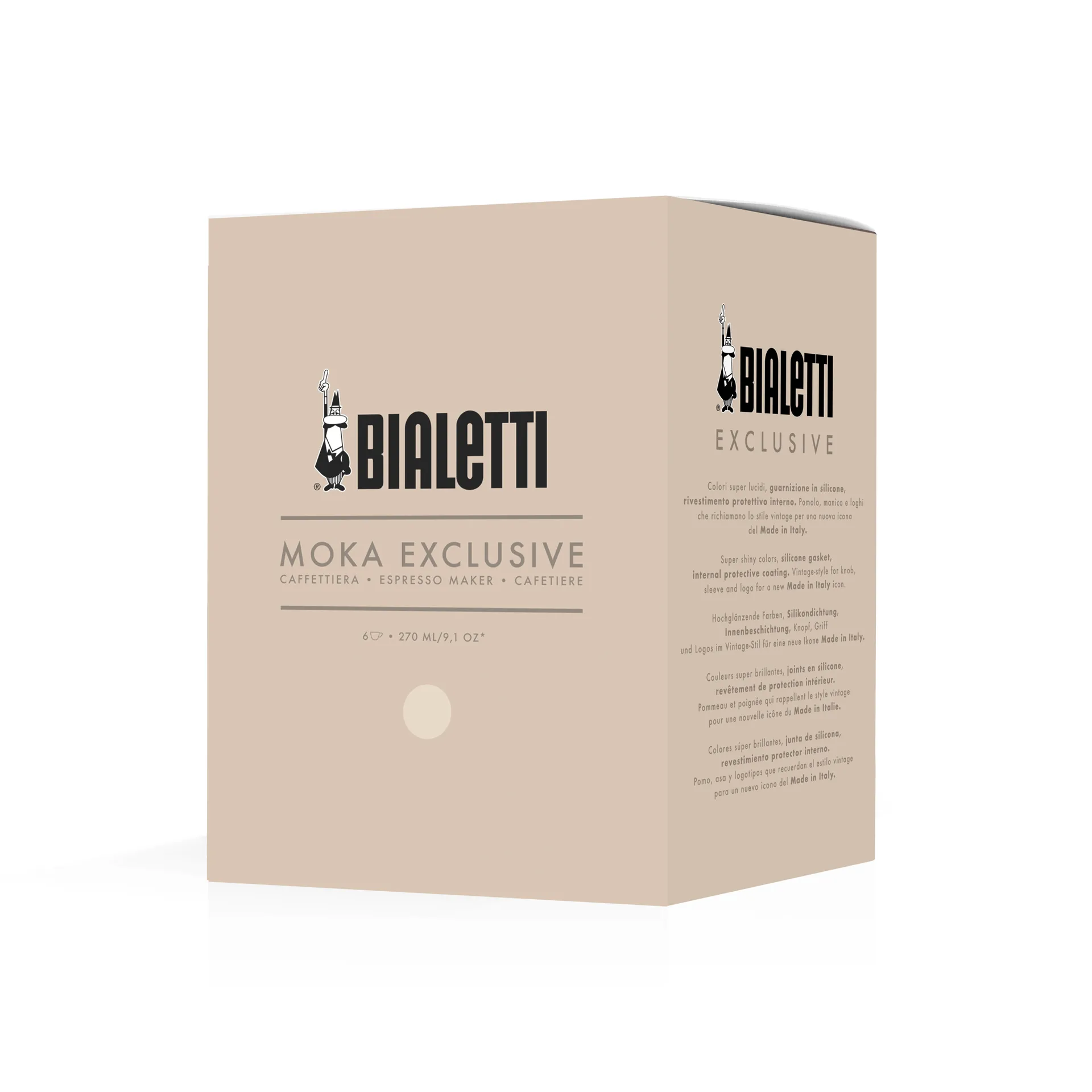 Cafetera italiana Bialetti exclusive, Crema, 6 tazas Bialetti