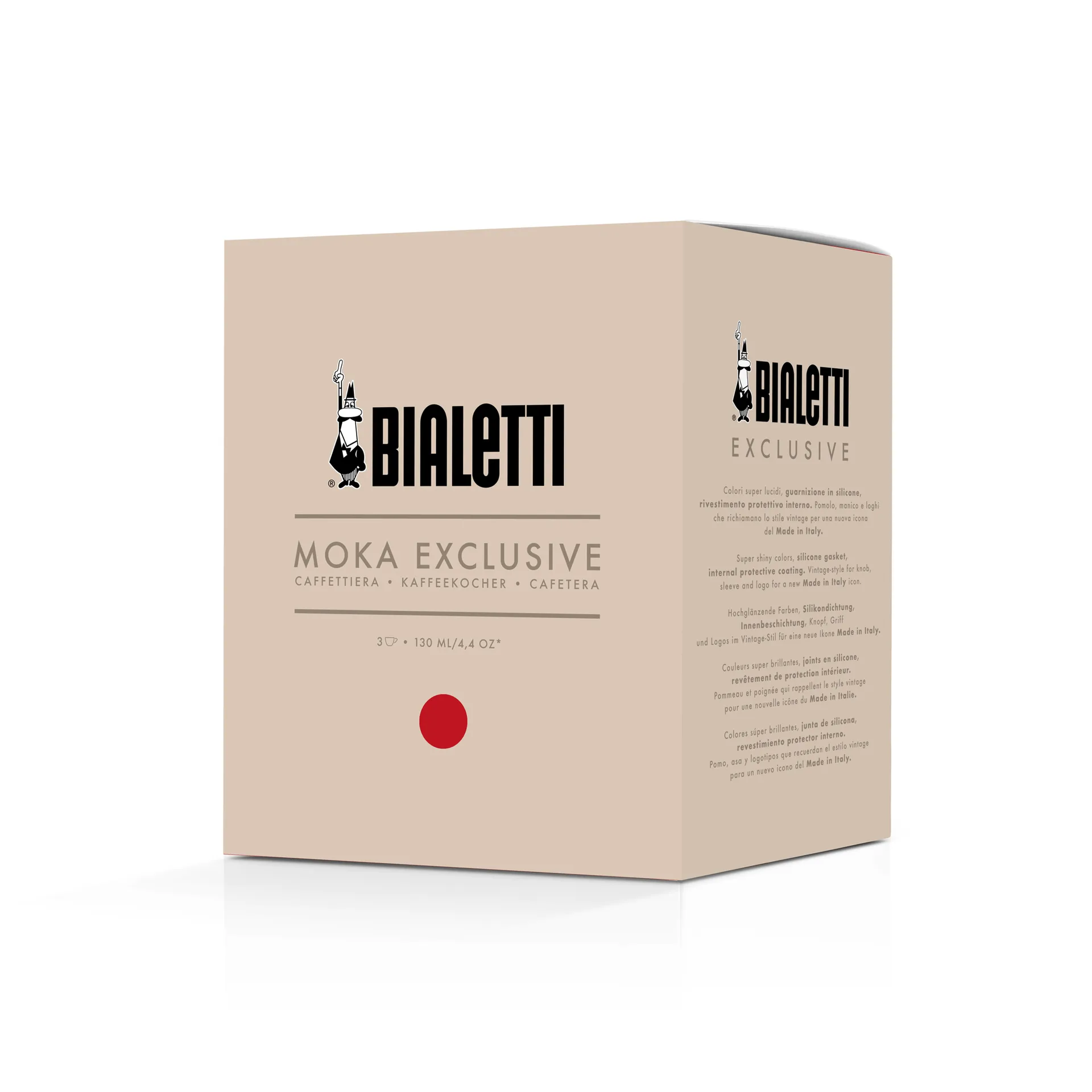 Cafetera italiana Bialetti exclusive, Rojo, 3 tazas Bialetti