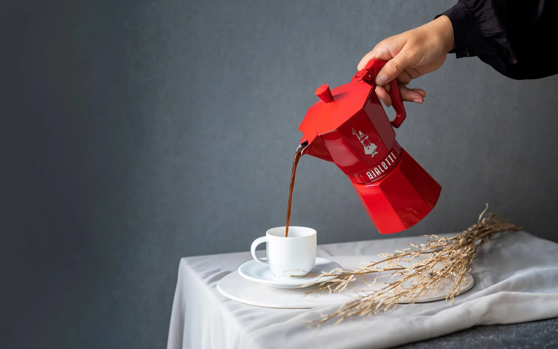 Cafetera italiana Bialetti exclusive, Rojo, 3 tazas Bialetti