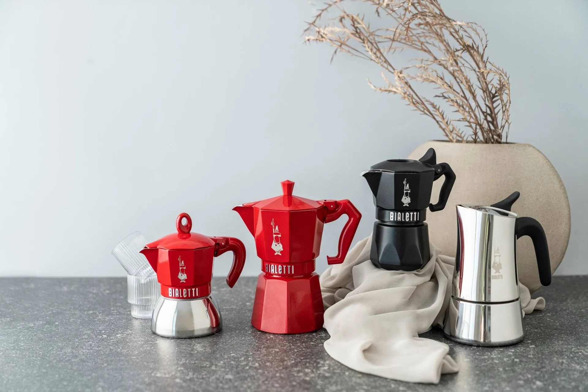 Cafetera italiana Bialetti exclusive, Rojo, 3 tazas Bialetti