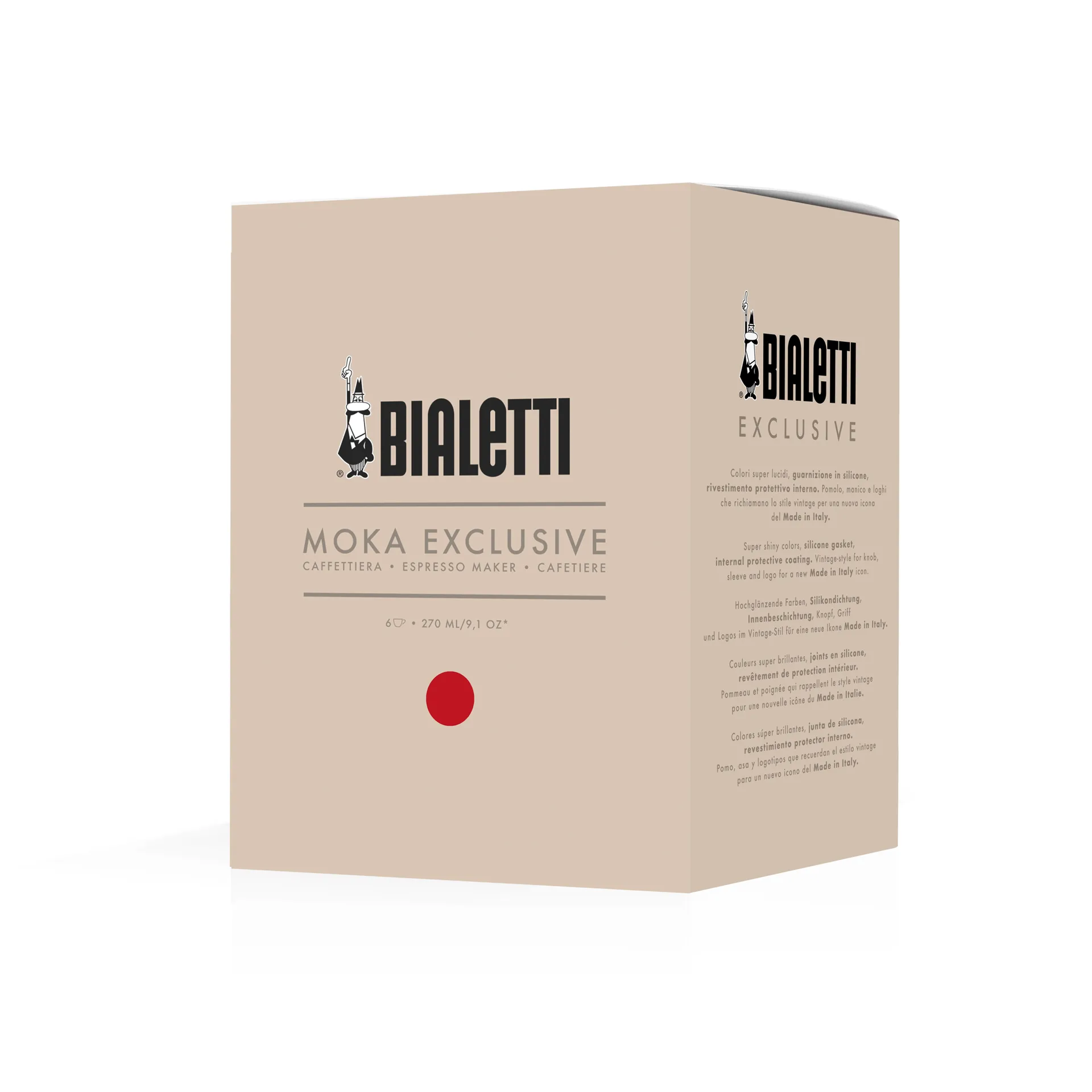 Cafetera italiana Bialetti exclusive, Rojo, 6 tazas Bialetti