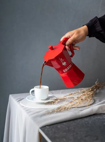 Cafetera italiana Bialetti exclusive - Rojo, 6 tazas - Bialetti
