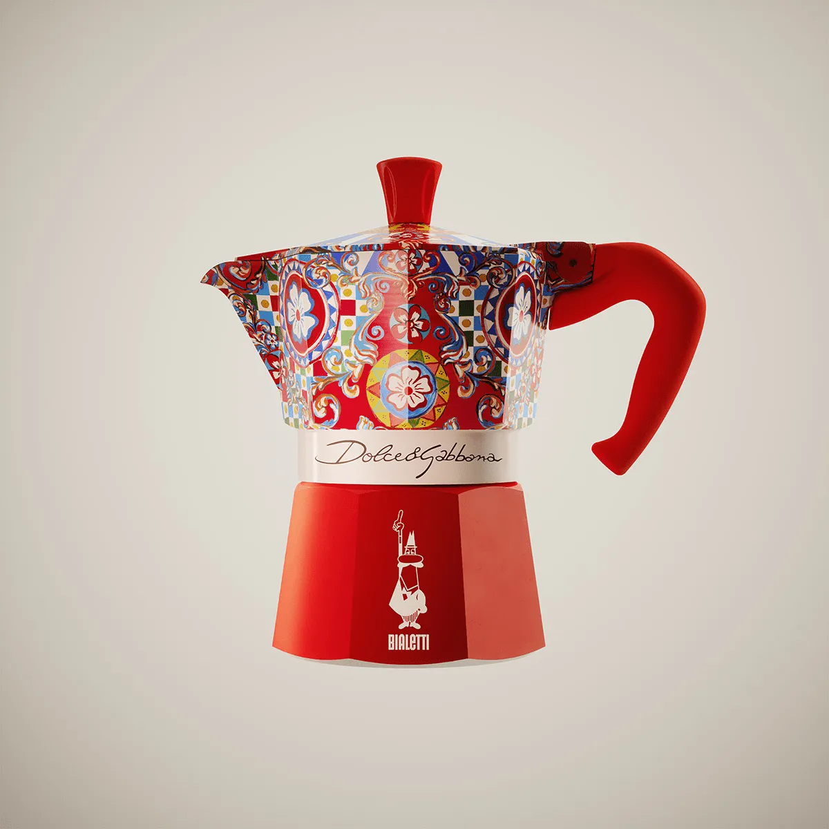 Cafetera italiana Bialetti x Dolce & Gabbana, Carreta siciliana, 3 tazas Bialetti