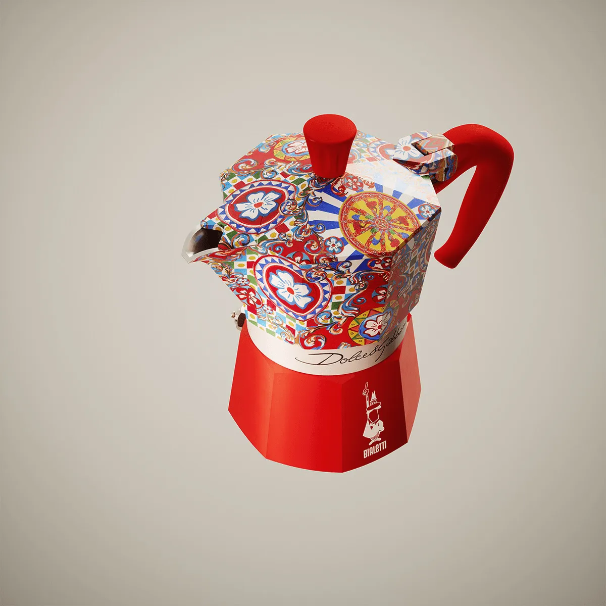 Cafetera italiana Bialetti x Dolce & Gabbana, Carreta siciliana, 3 tazas Bialetti