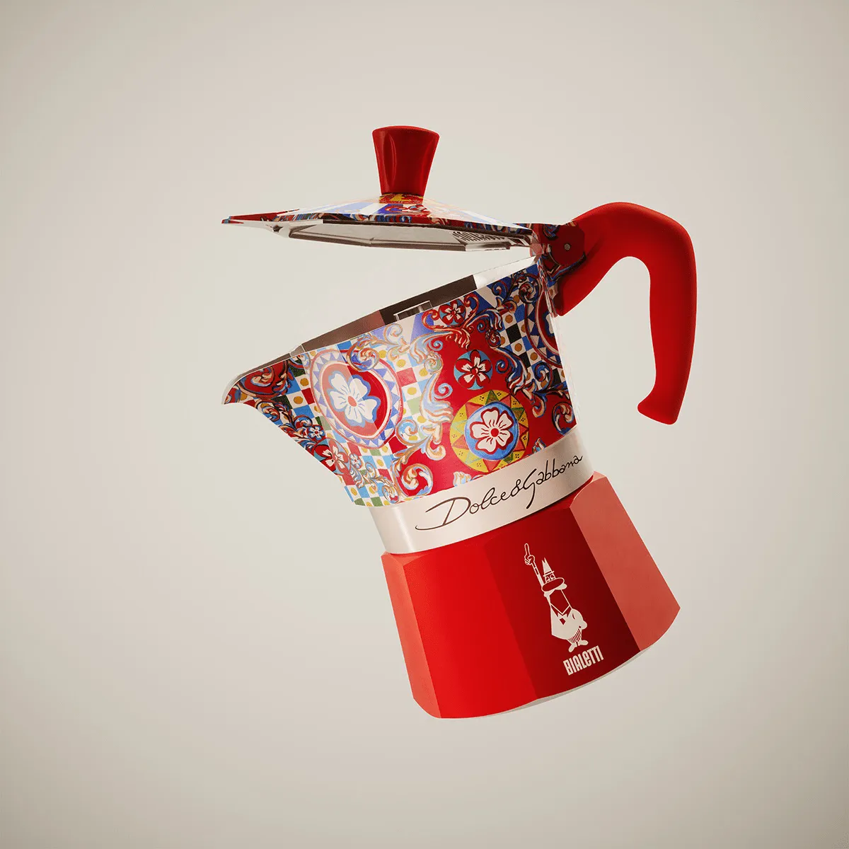 Cafetera italiana Bialetti x Dolce & Gabbana, Carreta siciliana, 3 tazas Bialetti