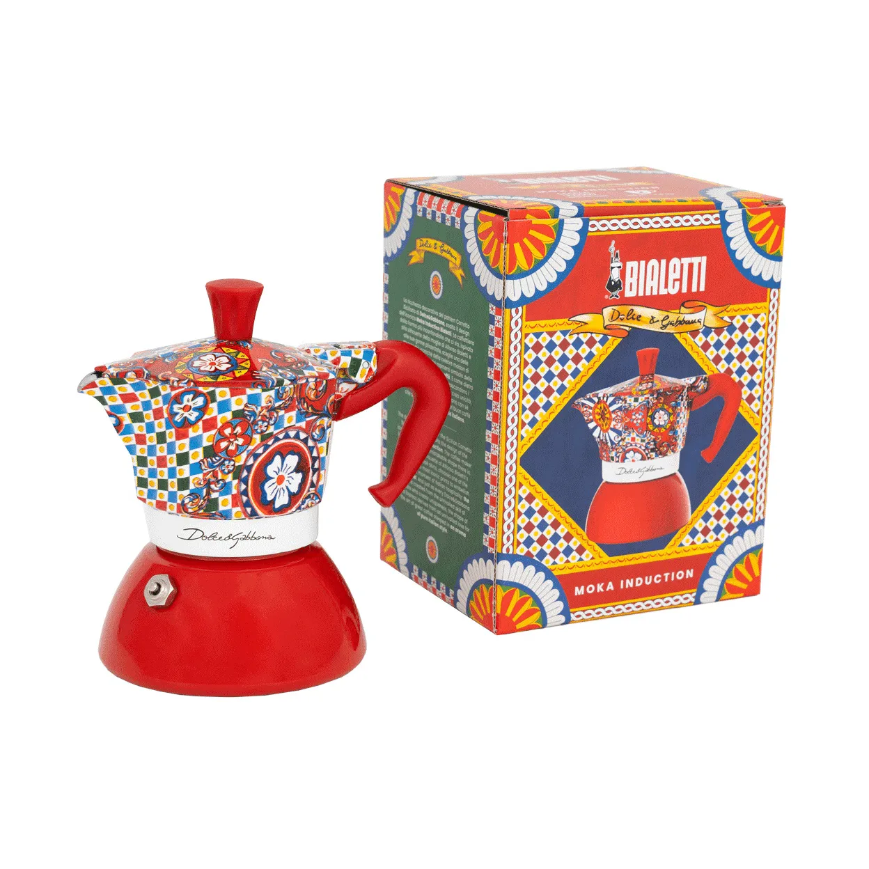 Cafetera italiana de inducción Bialetti x Dolce & Gabbana, Carreta siciliana, 2 tazas Bialetti