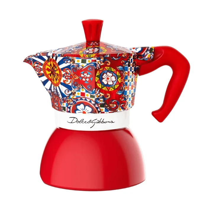 Cafetera italiana de inducción Bialetti x Dolce & Gabbana - Carreta siciliana, 4 tazas - Bialetti