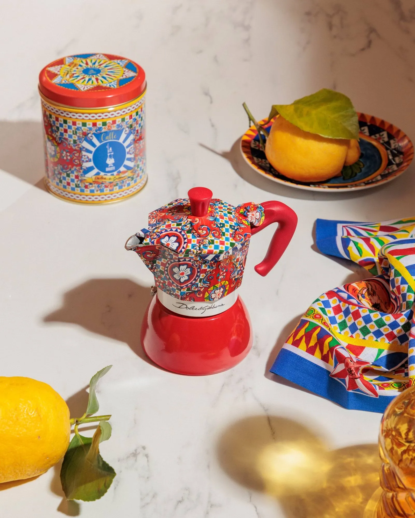 Cafetera italiana de inducción Bialetti x Dolce & Gabbana, Carreta siciliana, 4 tazas Bialetti