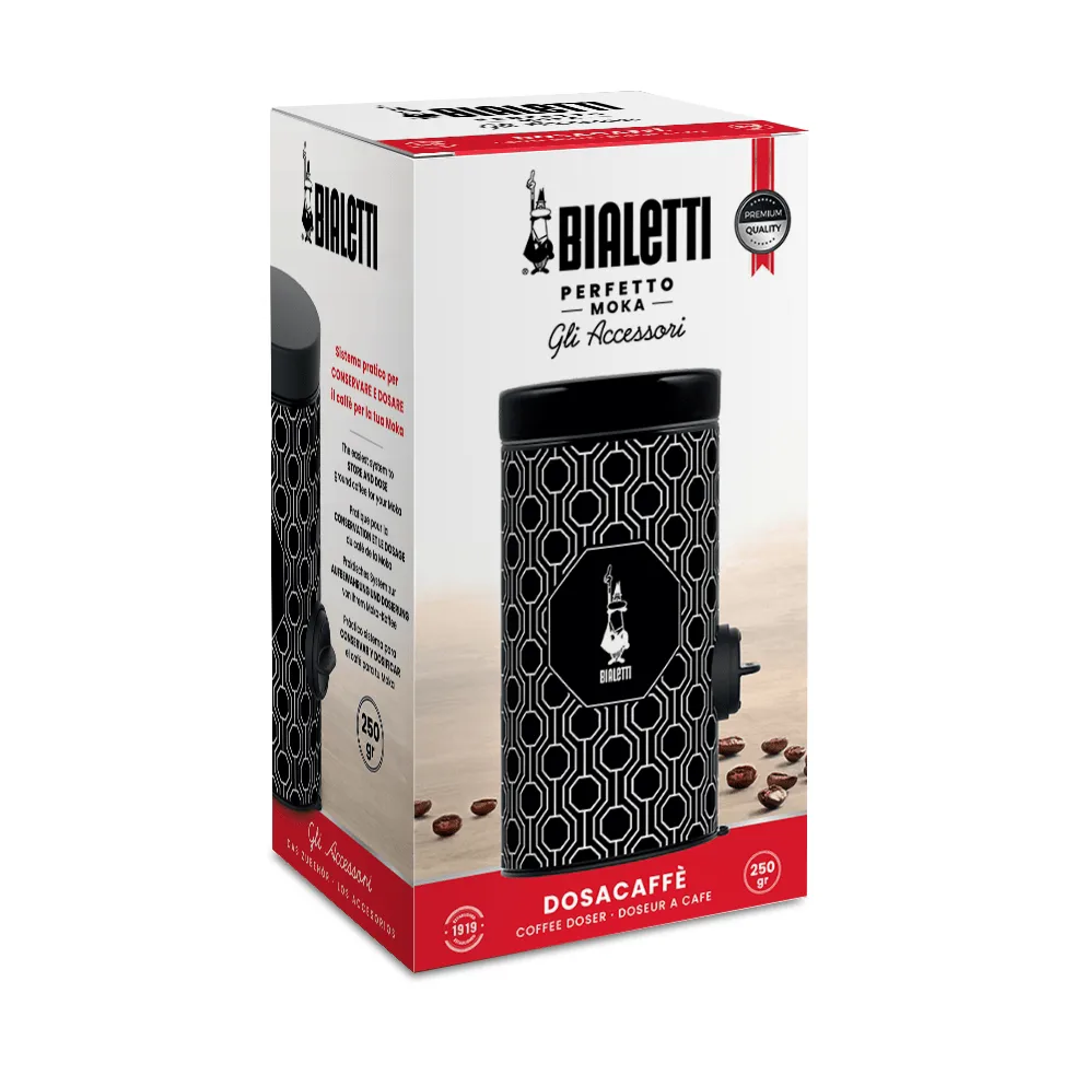 Dosificador de café Bialetti con bote, Negro-blanco Bialetti