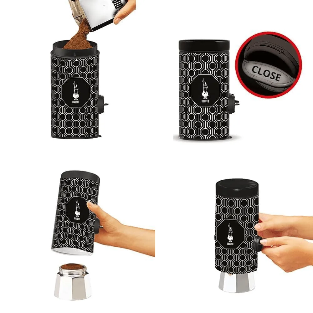 Dosificador de café Bialetti con bote, Negro-blanco Bialetti