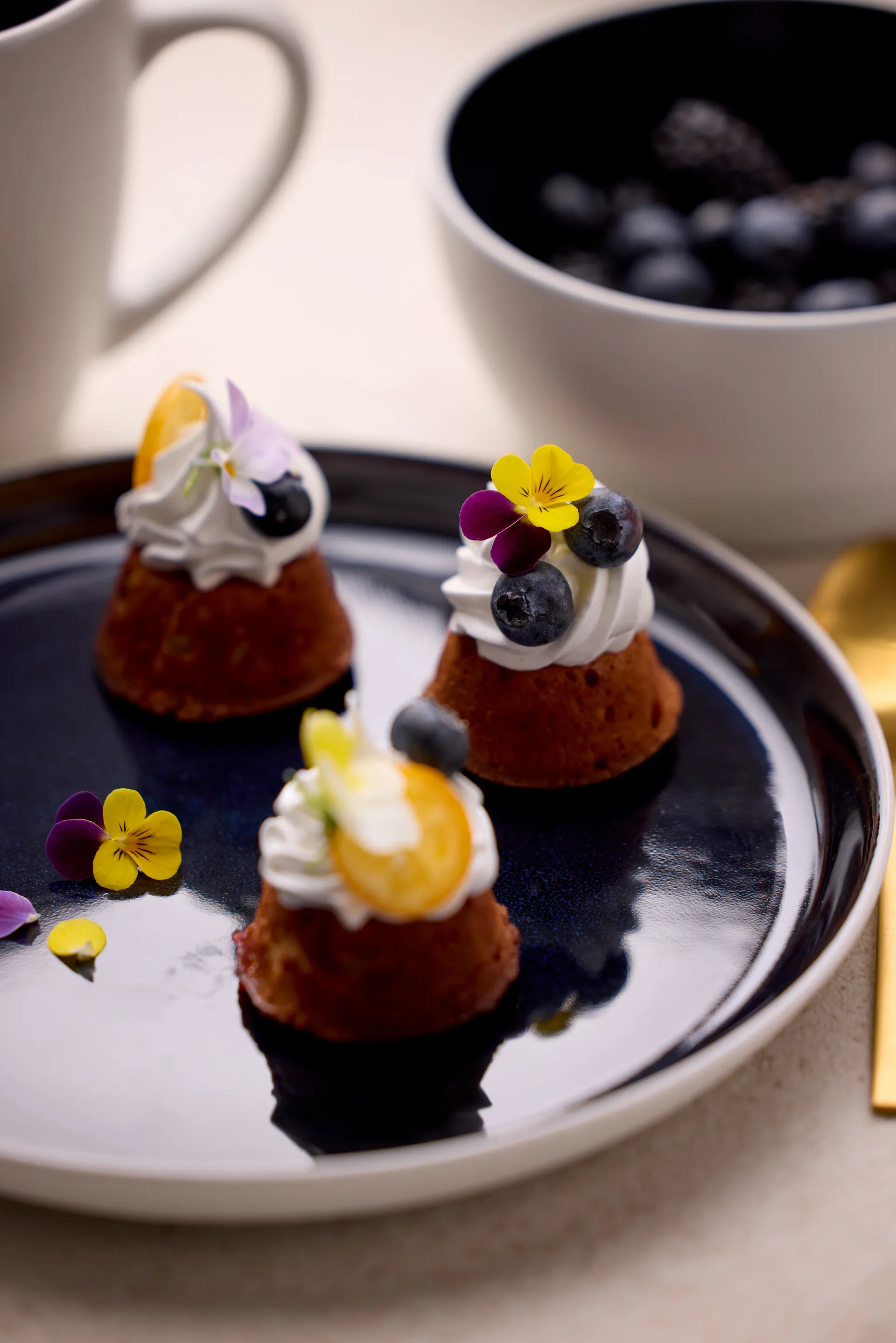 Bitz bol gastro Ø12 cm, Blanco-azul oscuro Bitz