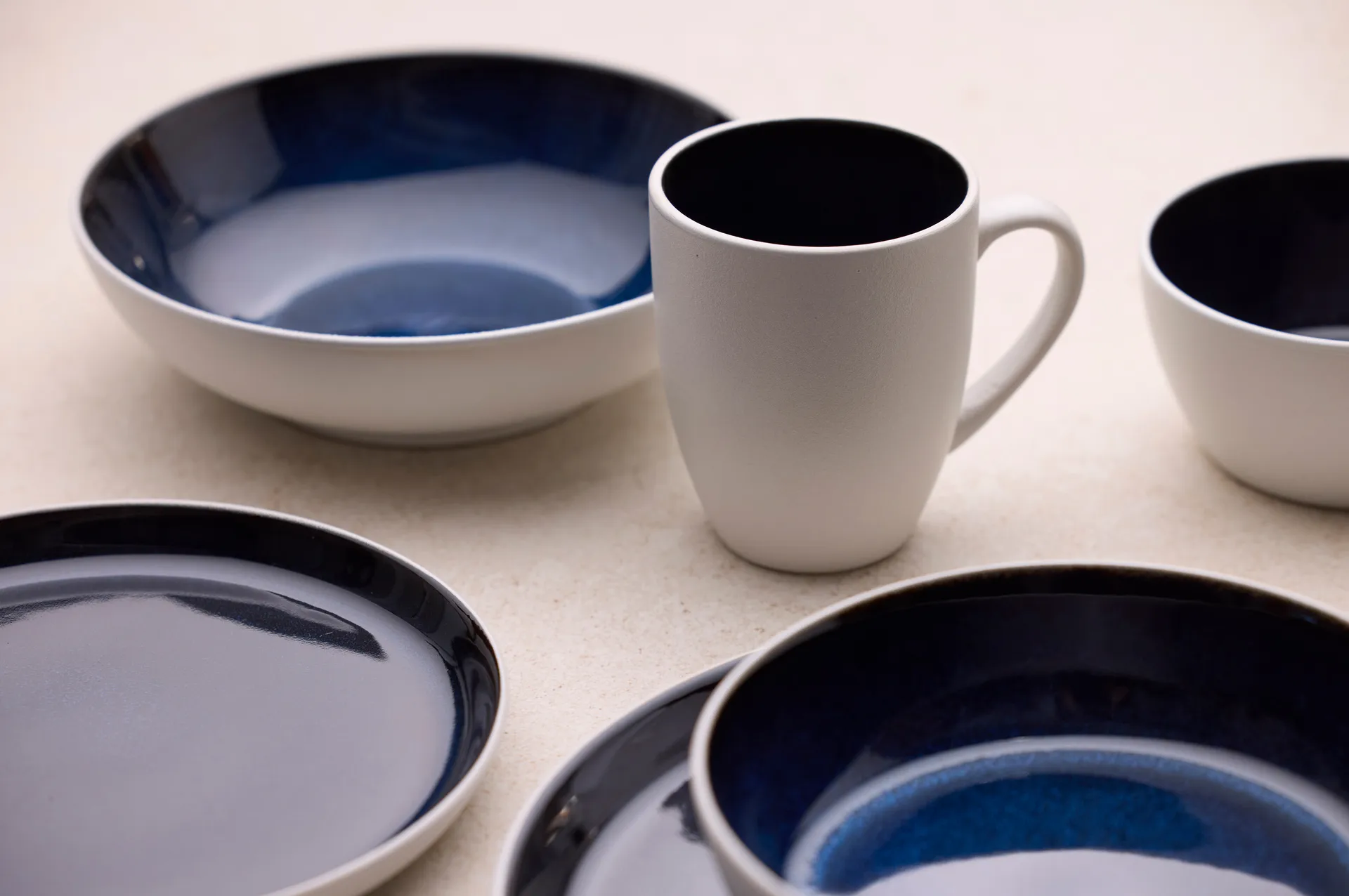 Bitz bol para pasta gastro Ø20 cm, Blanco-azul oscuro Bitz