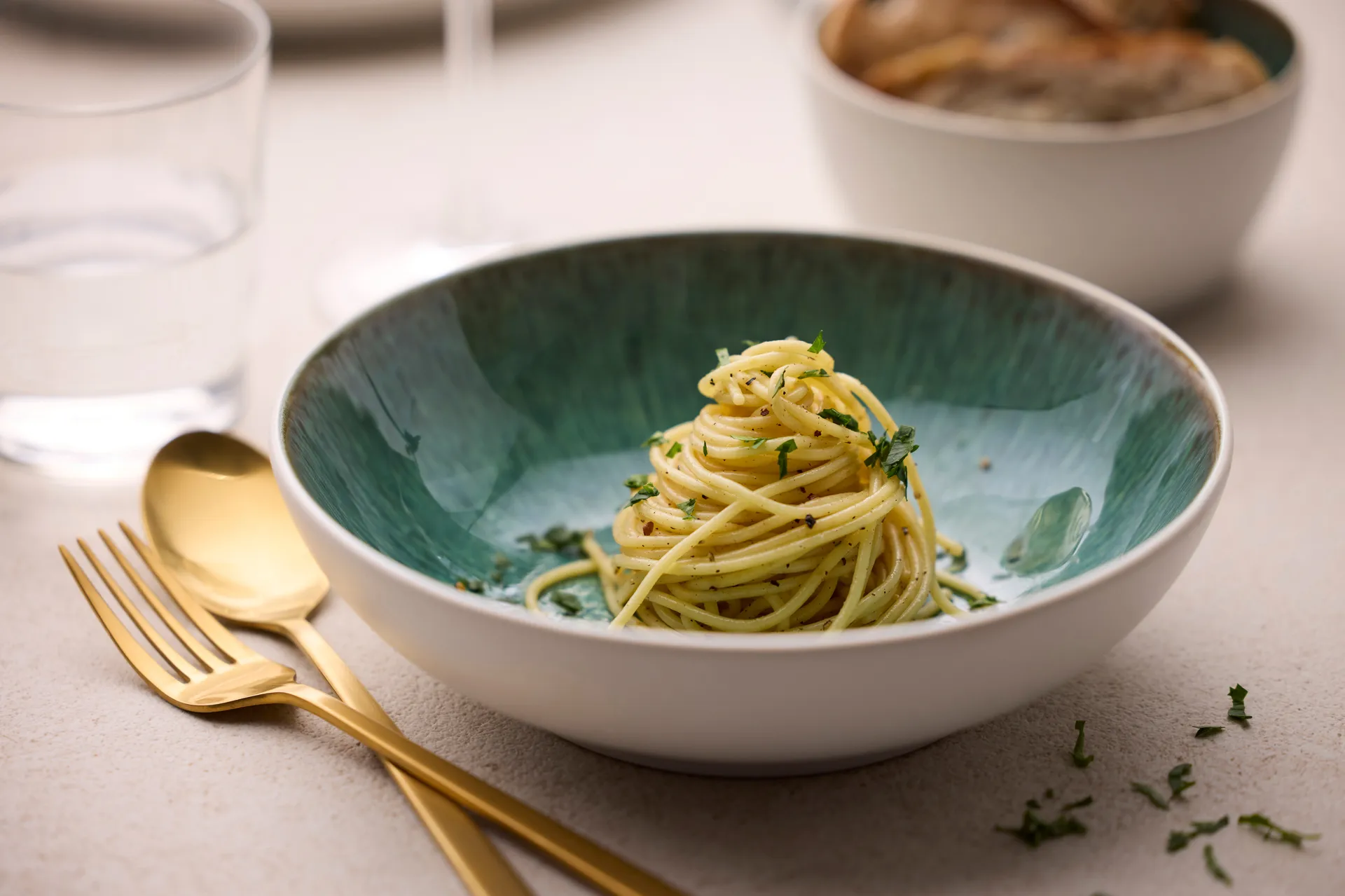 Bol para pasta Bitz gastro Ø20 cm, Blanco-verde Bitz