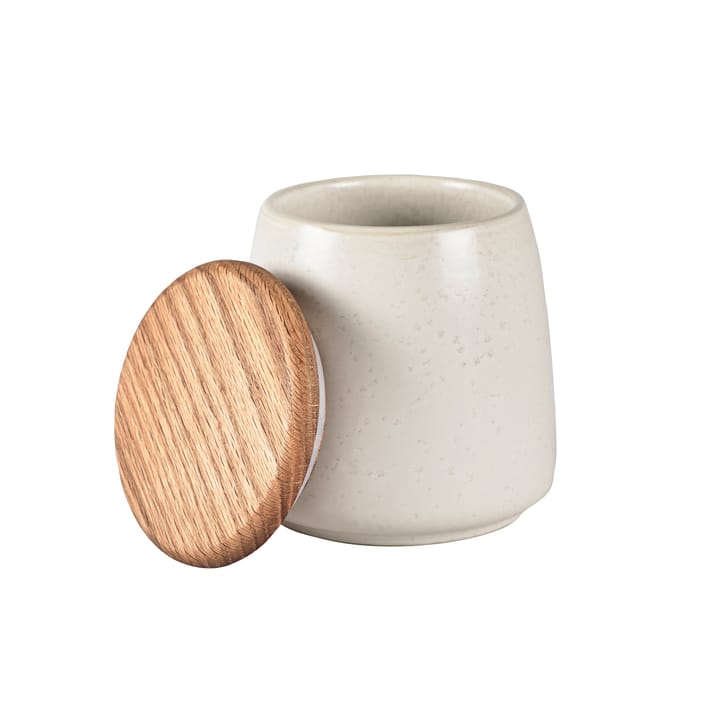 Bote con tapa mate Bitz 12 cm, blanco crema mate Bitz