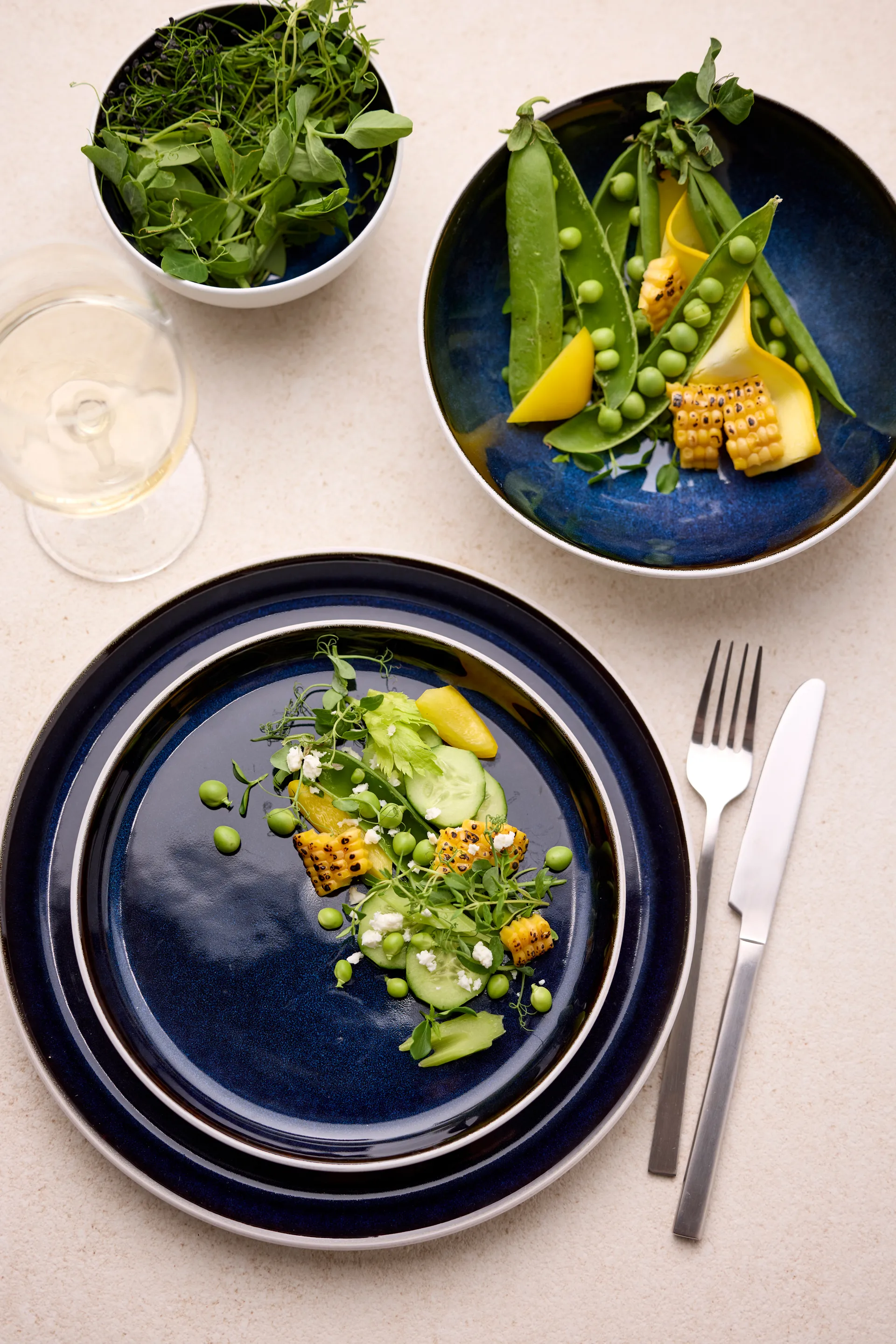 Cuenco Bitz gastro Ø12 cm, Blanco-azul oscuro Bitz