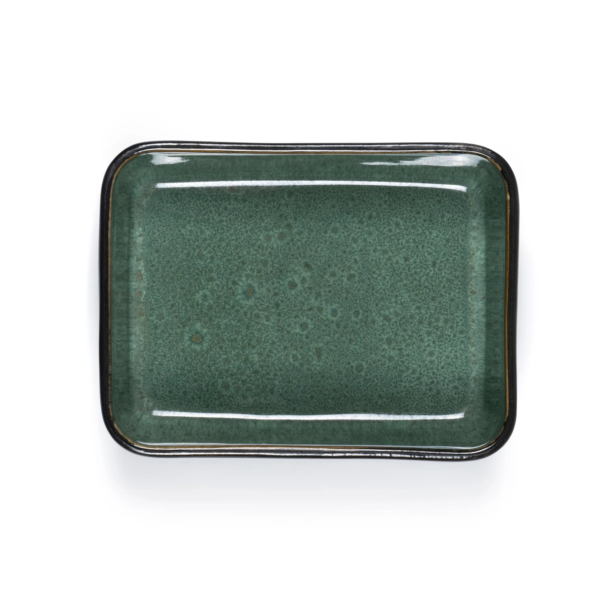 Fuente de servir Bitz negro 19x14 cm, verde Bitz