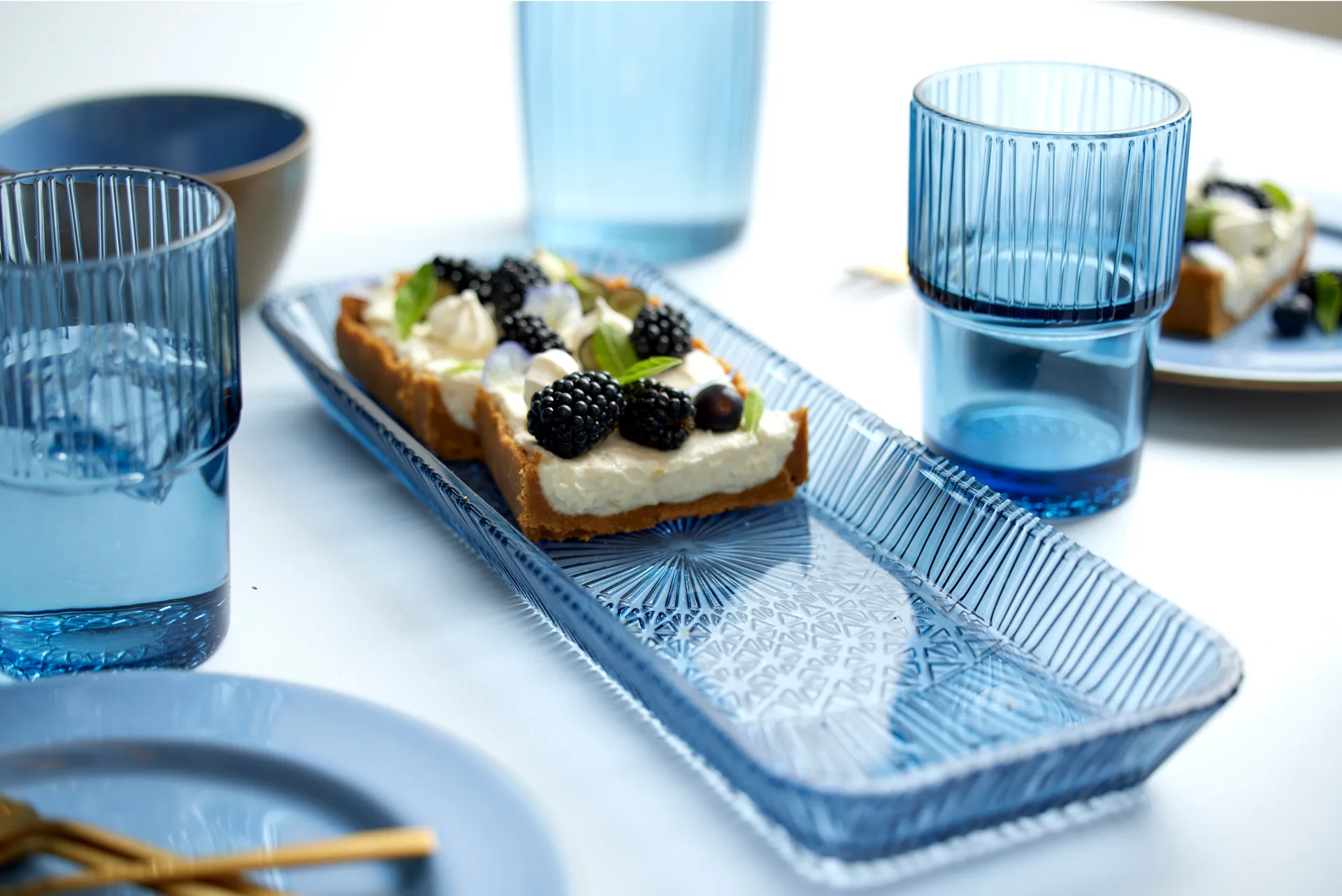 Fuente de servir Kusintha rectangular 14x38 cm, Blue Bitz